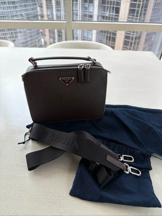 Prada Other - PRADA Medium Brique Bag - Coffee Saffiano Leather